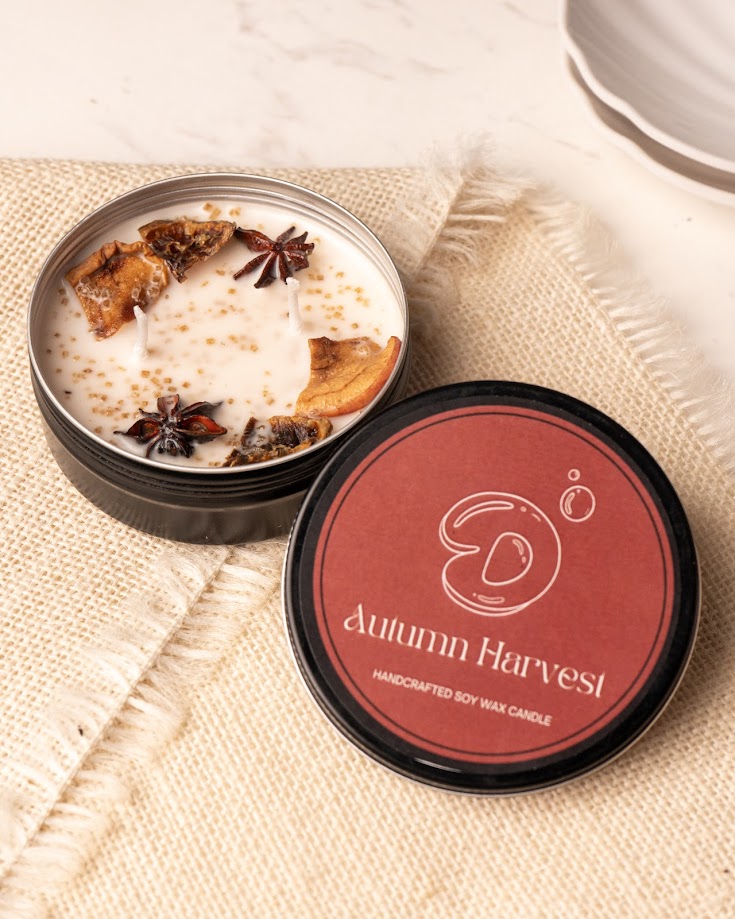 Autumn Harvest Tin Candle