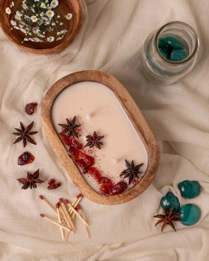 Wild Berry Wooden Doughbowl Candle