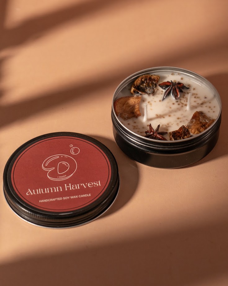 Autumn Harvest Tin Candle