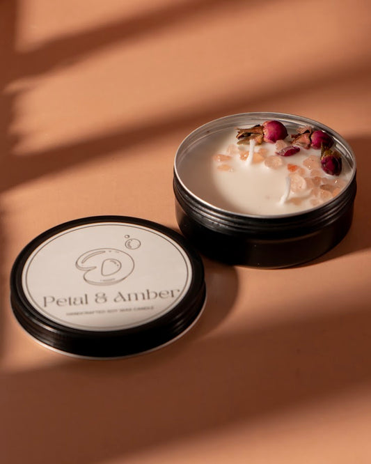 Petal & Amber Tin Candle