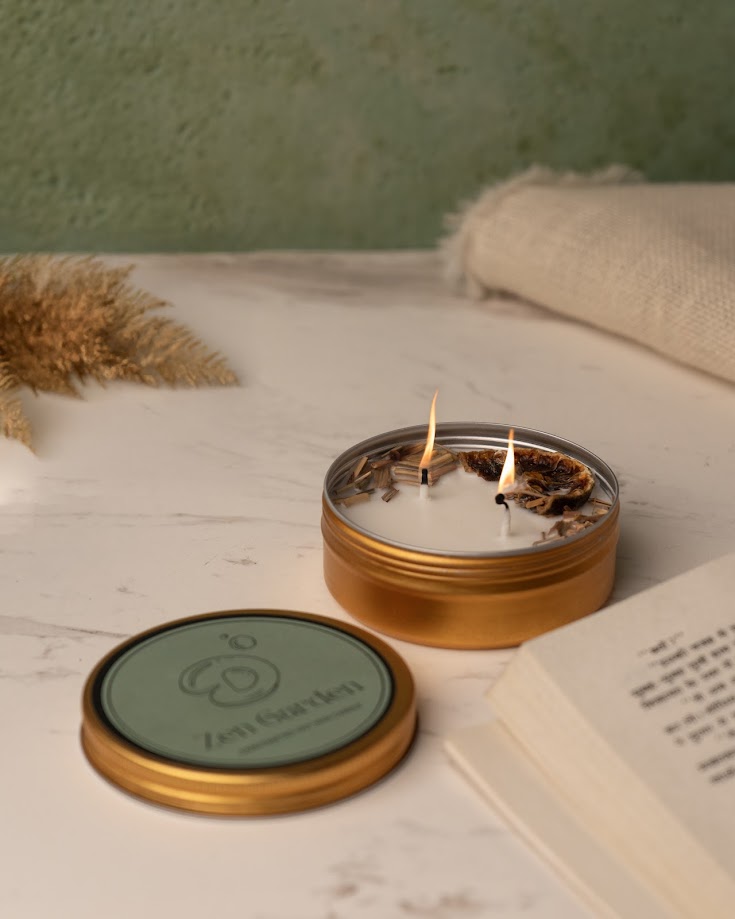 Zen Garden Tin Candle