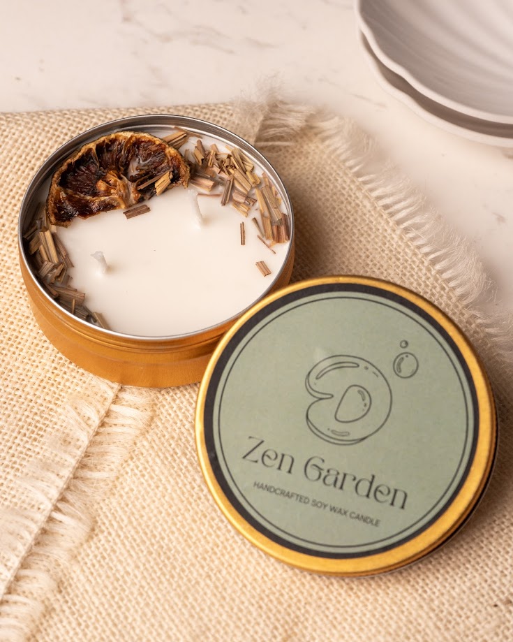 Zen Garden Tin Candle