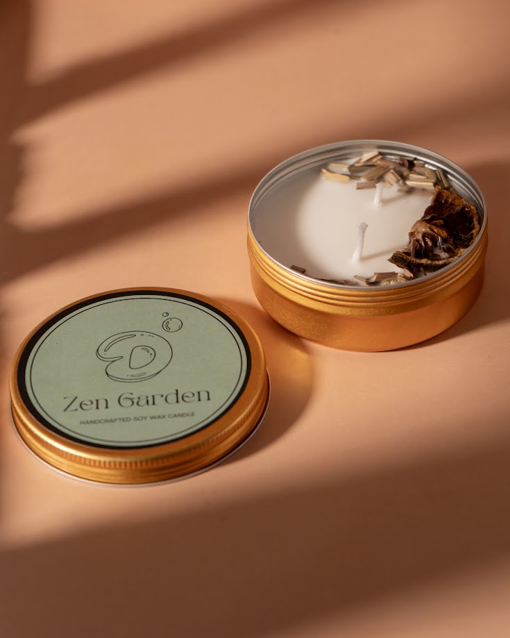 Zen Garden Tin Candle