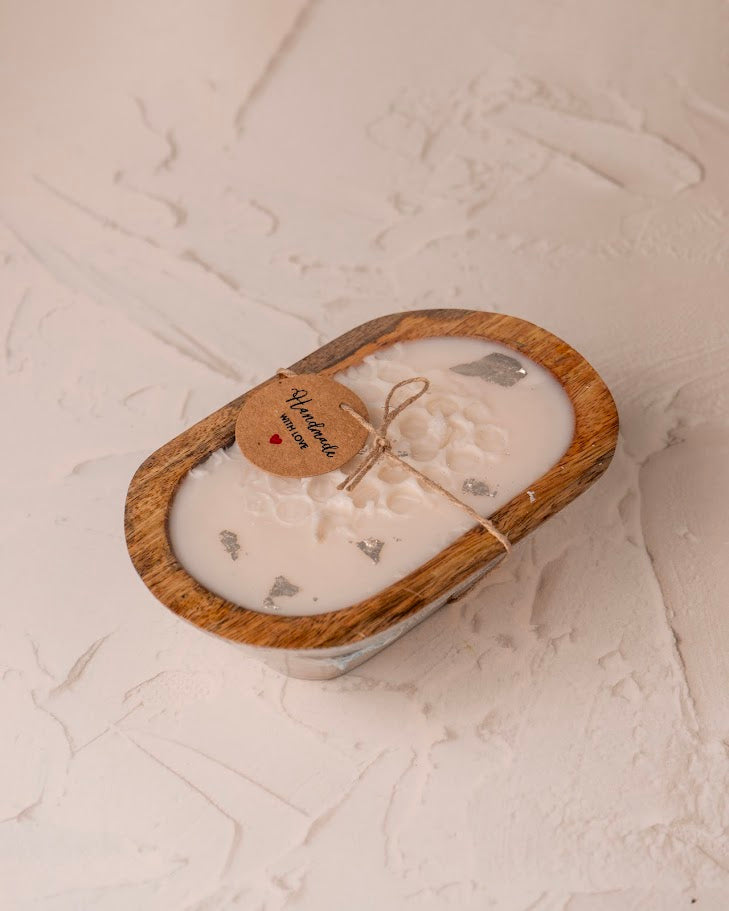 Amber Dusk Wooden Doughbowl Candle