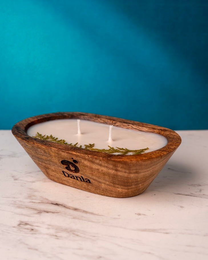 Spa Day Revival Wooden Doughbowl Candle