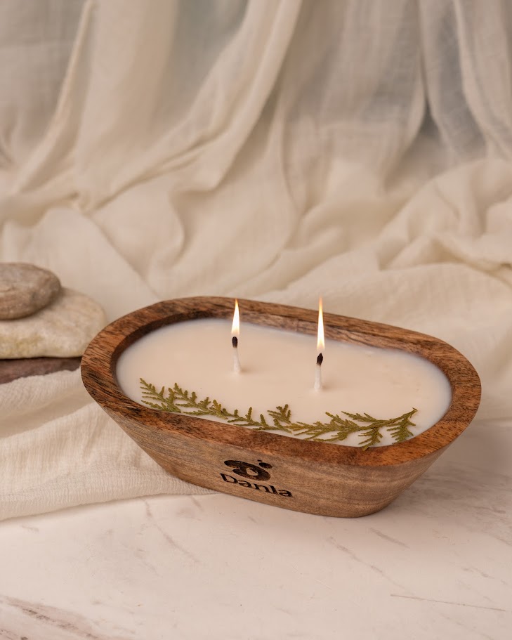 Spa Day Revival Wooden Doughbowl Candle