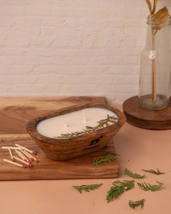 Spa Day Revival Wooden Doughbowl Candle