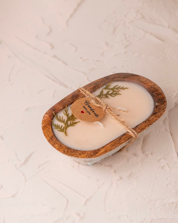 Spa Day Revival Wooden Doughbowl Candle