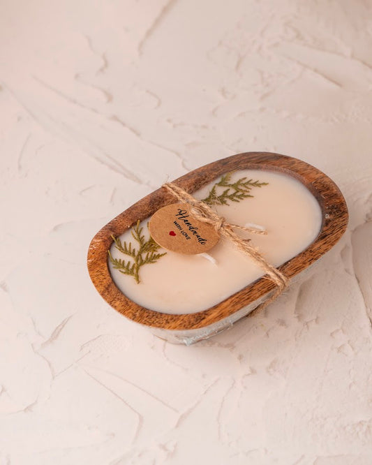 Spa Day Revival Wooden Doughbowl Candle