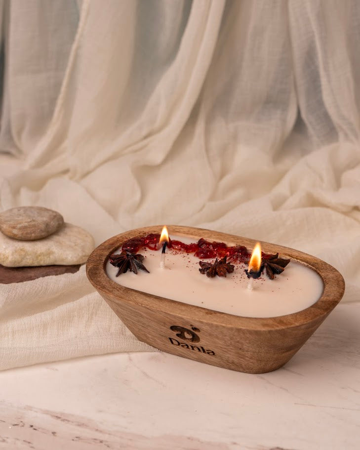 Wild Berry Wooden Doughbowl Candle