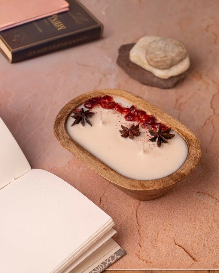 Wild Berry Wooden Doughbowl Candle