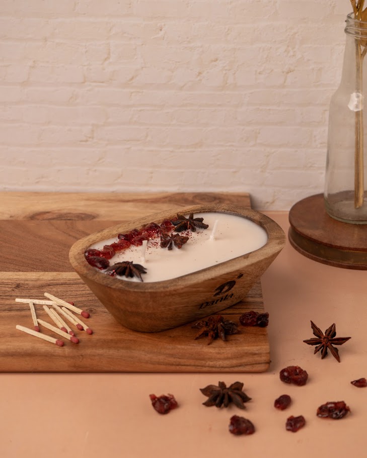 Wild Berry Wooden Doughbowl Candle