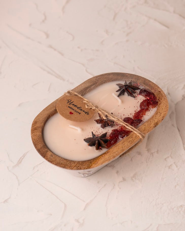 Wild Berry Wooden Doughbowl Candle