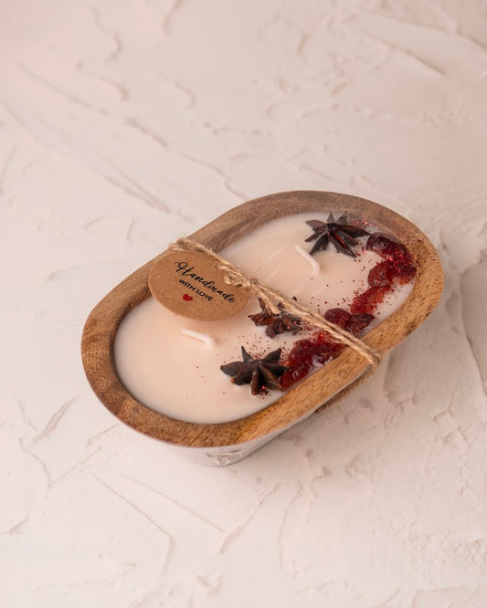 Wild Berry Wooden Doughbowl Candle