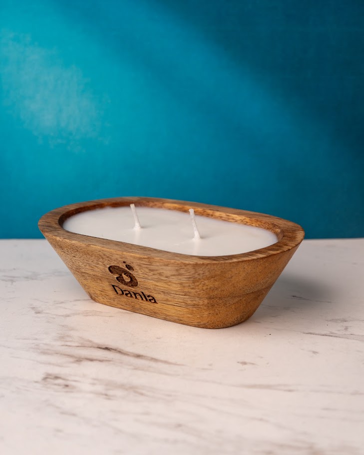 Havana Nights Wooden Doughbowl Candle