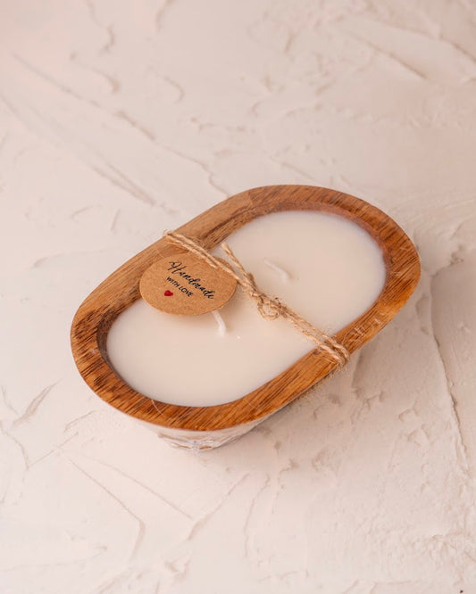 Havana Nights Wooden Doughbowl Candle