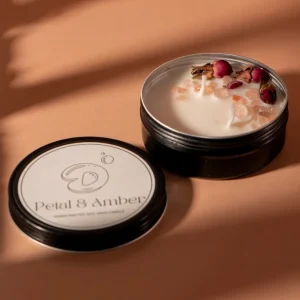 Petal & Amber Tin Candle
